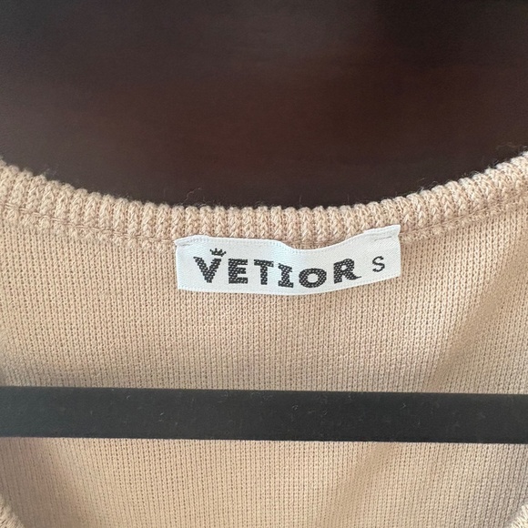 Size Small Vetior Tan Heather Sweater Vest Dress - Picture 2 of 3